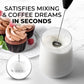 Kitchen Powerful Milk Frother Wand With 2 Duracell Batteries - Ultra Fast Handheld Drink Mixer - Electric Whisk Foam Maker for Coffee, Lattes, Cappuccino, Matcha, Hot Chocolate & Creamer - Black